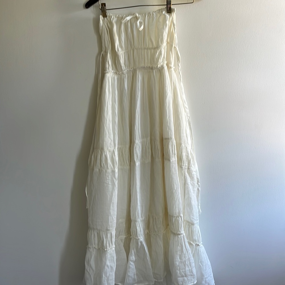 Free People Taking Sides Maxi Dress Size Medium NWT Ivory - Picture 13 of 16